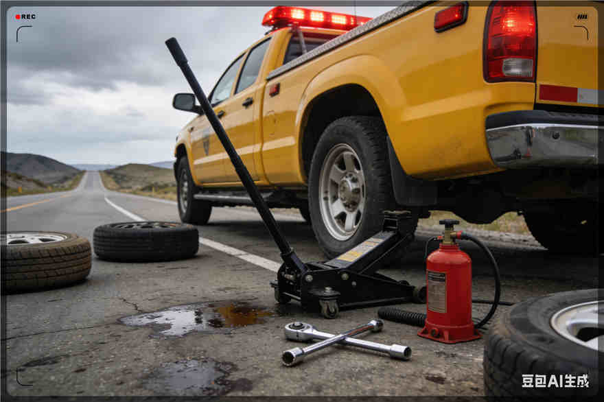 周至爆胎道路救援-汽车换轮胎